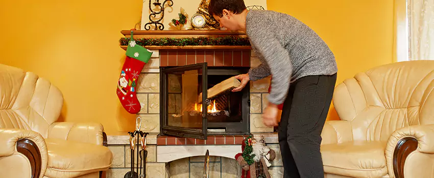 Rusted Metal Fireplace Restoration in Atascocita, Texas